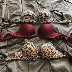 3 PINK bras size 32A